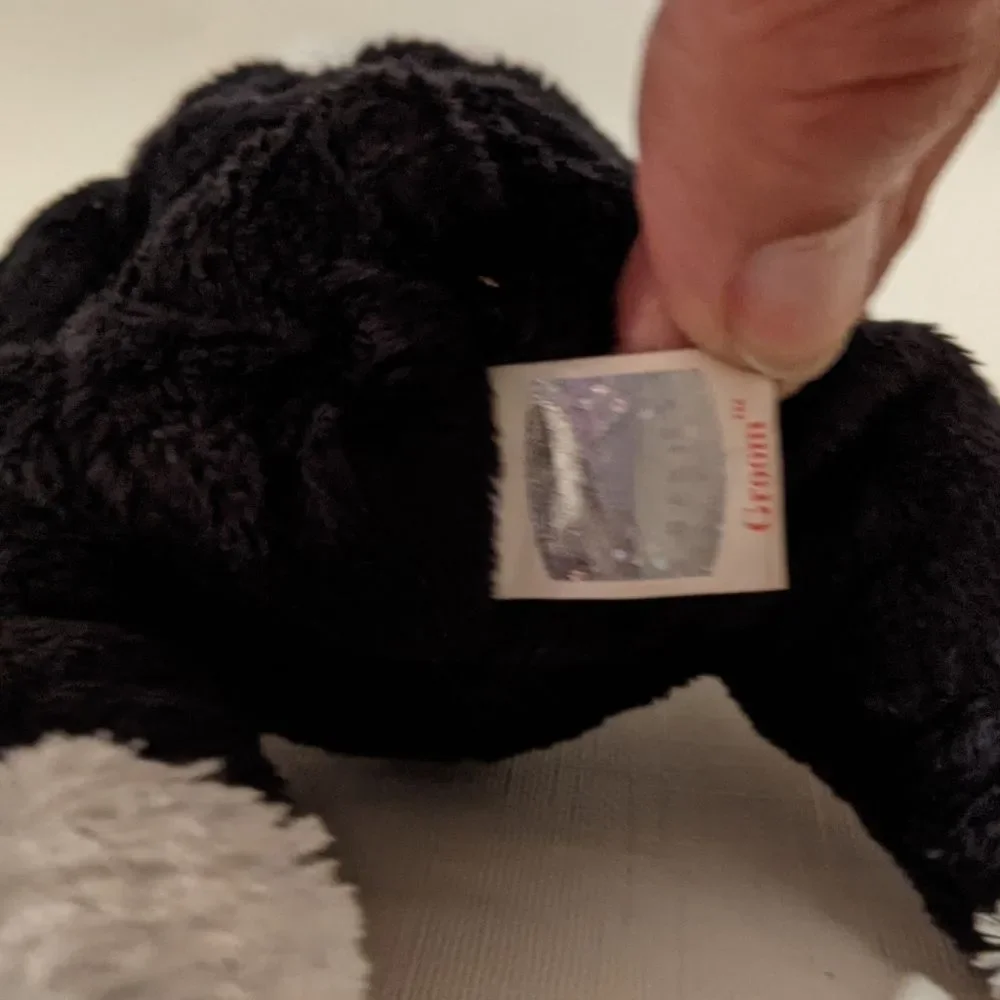 TY Beanie Baby Groom Wedding Bear Plush Vintage NEW Tag attached Black & White